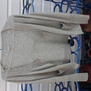 100% CASHMERE,  J. CREW cardigan, grey, size M.